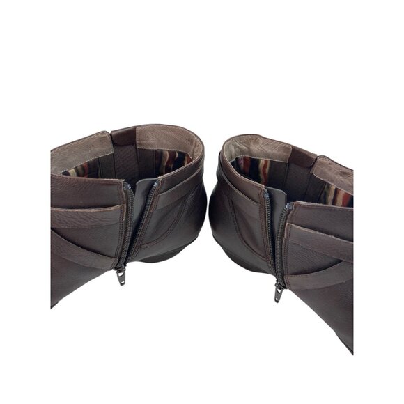 *Abeo Biosystem Nancy Ankle Booties Womens Sz 8.5 Brown Leather Comfort Nuetral - Picture 12 of 16